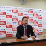 オルテガ新監督やアジア選手権のメンバーなどを発表する田口隆強化本部長